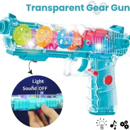 Musical Concept Transparent Gear Gun with LED Flashing Light & Sound For Kids|75-image-37