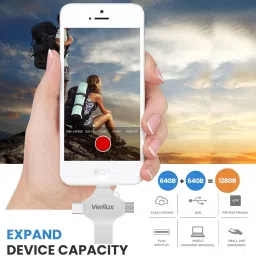 ZITRONIX Pendrive 128GB 4 in 1 Flash Drive Lightning Micro USB A Type C Interface Mini 128 GB Pen Drive Compatible with Mobile, Laptop, Desktop Computer, Tablet USB 3.0 Metal Case image 4