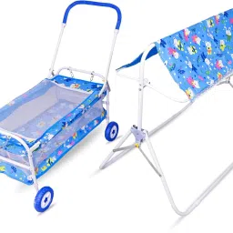 tip 'n' top Baby Cradle with Mosquito Net & Canopy | Foldable Rocking Jhula for Newborns Bassinet image 4