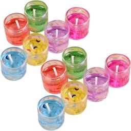 Unscented Gel Candles Tealights Aromatherapy Candles Smokeless Glass Gel Candles Candle-image-25