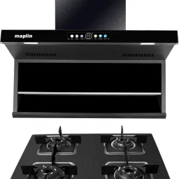 Combo of 4 Burner LPG Cooktop (SS04) and Kitchen Chimney T05 (90cm) Auto Clean Wall Mounted Black 1400 CMH Chimney-image-30