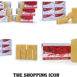 The shopping Icon real handmade kesar soap for all type of skin whitening and face wash pack of 5-picture-18