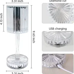 sahaj enterprise Touch Dimmable Table Light / Rose diamond table lamp Table Lamp (Multicolor) Table Lamp image 5