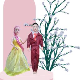 Sweet Couple Doll Toy Set with Fashion Accessories & Small Baby for Girls-38
