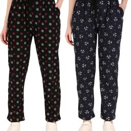 Pack of 2 Women Printed Multicolor Track Pants-image-79