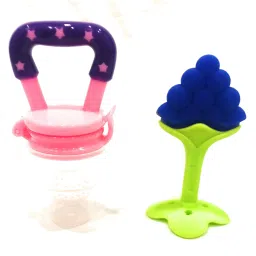 â¢ Fruit Shape Silicone Teether with Fruit Pacifier for Baby/Infant/Toddler (Combo Saver Pack of 2) Soother-6