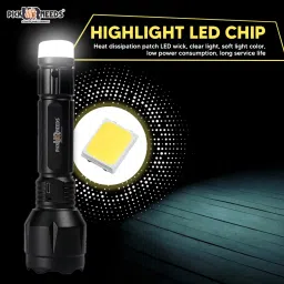 make ur wish Dual Mode Emergency Rechargeable Flashlight Hand Torch With Lithium Battery Torch image 2