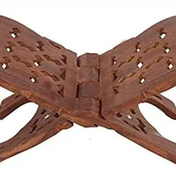 Divine Edge Wooden Pooja Book Stand – A Sacred Companion for Your Spiritual Wooden Brown Rehal-picture-20