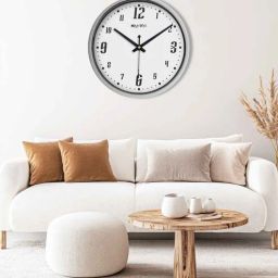 olive tree Silver Round 8 Inches Plastic Table Clock-picture-13