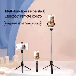 Worricow 100% GOOD QAULITY XT-02 Wireless Mini Live Broadcast Extendable Bluetooth Selfie Stick Cum Tripod for 2 Level Fill Light for Making TikTok, Vlog Videos All Smartphone Tripod, Tripod Kit, Monopod Kit, Tripod Bracket image 2