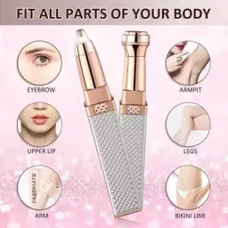 ClothyDeal 2 in 1 Premium Rechargeable Eyebrow Trimmer|Nose,Fullbody Hair Remover_8E3N4D25R Trimmer 90 min Runtime 1 Length Settings-picture-23