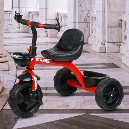 NTIC BABY TRICYCLE RED BASKET WITH FRONT AND BACK BASKET FOR KIDS black basket tricycle Tricycle-26