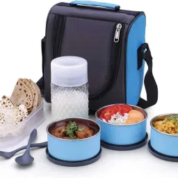 Air-Tight Stainless Steell Lunch Box 3 Containers 1 Bottle 1 box Lunch box 5 Containers Lunch Box-image-58