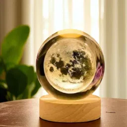 MoonGlow 3D Crystal Moon Table Lamp | Table Lamp-image-61