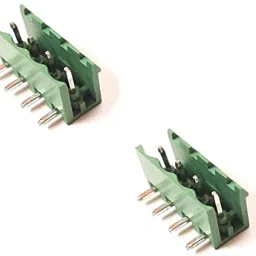 (Pack of 2) 5085 Plug In Type Screw Terminal Connector - 4 Pin - 5.08mm 300V/15A, 28-12 AWG Pitch Right Angle Screw Terminal Block Male Connector-18