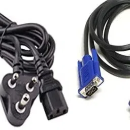 GoodsBazaar Combo Set of Male to Male 15 Pin VGA and Power Cable for ComputeR Combo Set-25