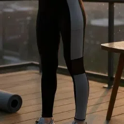 Self Design Women Black Tights-image-6
