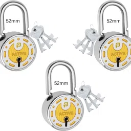 Active Silver Round Small Size Padlock 52mm 9 Key 7Levers Double Locking Shackle Padlock-picture-35