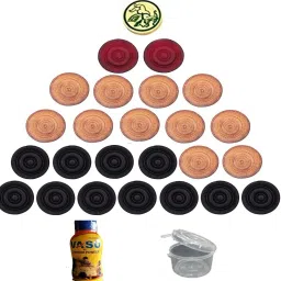 24 Pc Wooden carrom coin with striker and powder for carrom board Carrom Pawns-image-98