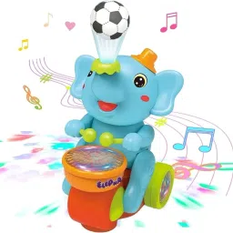 360 Degree Rotating Ball Elephant Musical Toy with Light and Sound-image-41