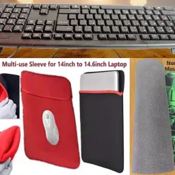 ANJO Keyboard-LEDMouse-Pad-3Hub-Cleaner-OTG2n1-Ext-LED-Skin-14.6iScrn&KeyGuard&Sleeve Combo Set image 2