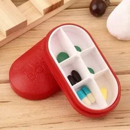 TABLET PILL BOX TABLET PILL BOX Pill Case With 6 Compartments MANUAL Travel Pill Organizer-33