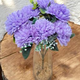 7 Lilac Flower Bunch Artificial for Vase Purple Chrysanthemum Artificial Flower-image-17