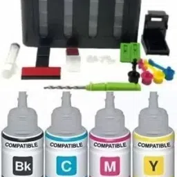GPN PRINT CISS Ink Tank Kit Universal for Compatible HP, Canon,Brother & Epson Printers Black + Tri Color Combo Pack Ink Cartridge-28