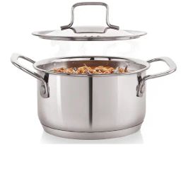 nirlon Deluxe Series Stainless Steel Dia-7.87 Inc Impact Bonded Tri Ply Bottom Induction Straight Casserole with Steel Lid-picture-45