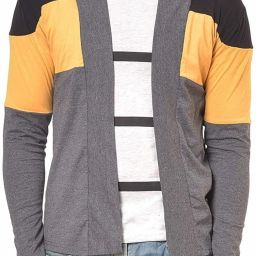 Men High-Low Full Sleeve Grey Shrug-image-59