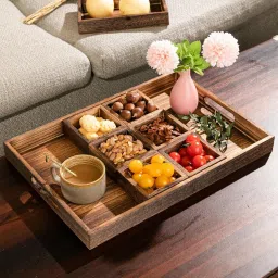 Wooden Serving Tray with Handles Tray Serving Set-47
