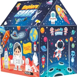 Space Theme Foldable Tent House for Boys 5 +Years Kids Hut Style Tent House-image-24