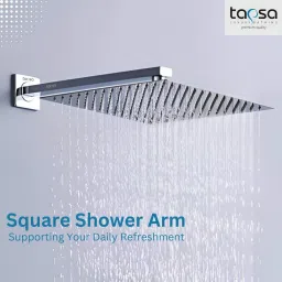 tapsa Stainless Steel 18 Inch Square Arm|Shower Rod For Shower (Pack of 1) Fixed Mount image 5