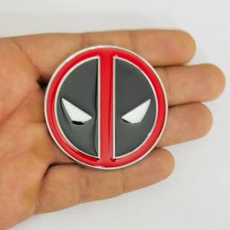 Deadpool Metal Logo (5.7cmx5.7cm) Universal Emblem for Car Bike Laptop 3D-Badge. Spring Leaf-image-79