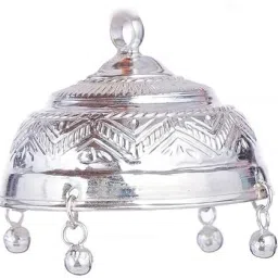 ASTRO-D White 999 pure Silver Chatar 2.5" inch 15 gm Decorative Showpiece - 5 cm-image-38