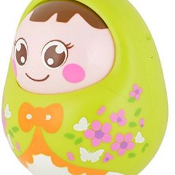 Cartoon Tumbler Doll Roly-poly for babies with Sound&Nodding head-Green Rattle-27