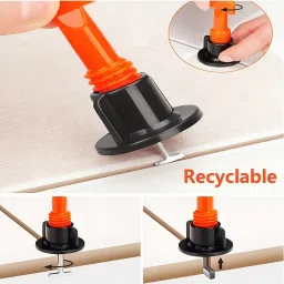 ranpra REUSEABLE TILE LEVELLER 50PCS WITH SPECIAL WRENCH (SUITABLE FOR 3mm-25mm) TILE LEVEL(50PCS) Non-magnetic Engineer's Precision Level image 3