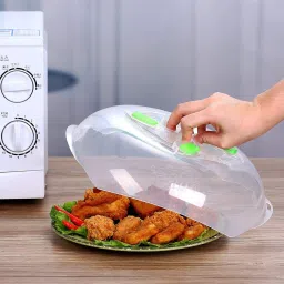 Magnetic Microwave Plate Cover Splatter Lid - with Steam Vents & Strong Magnets | Safe BPA Free | Anti Splatter Splash Guard over food keeps microwave clean 12 inch Lid-image-71