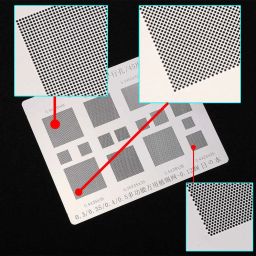 akt AMAOE Universal BGA Reballing Stencil for Mobile CPU IC Repair Rebelling 0.3 0.35 0.4 0.5 Parallel 45 Degree Hole Misaligned Multipurpose used Mobile Repairing stencil Stencil image 2