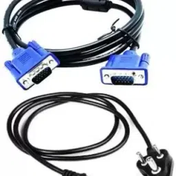 SSV CARE Male 15 Pin VGA and Power Cable for Computer CPU, Monitor, Printer (Blue, 1.5 m) Combo Set-21