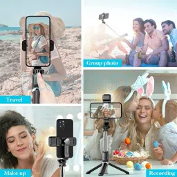 HIFY Digital Bluetooth R1S Selfie Stick Tripod with LED Fill Light, lightweight, Tripod image 3