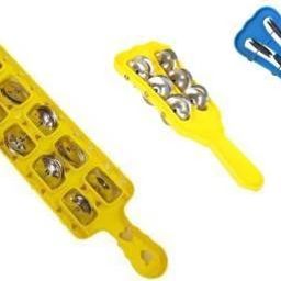 plastic Manjira Hand Kartal Intstrument for Bhajan Cymbals Multicolor set of 3 Kartal Instrument-image-28