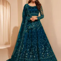 Embroidered Semi Stitched Lehenga Choli-image-1