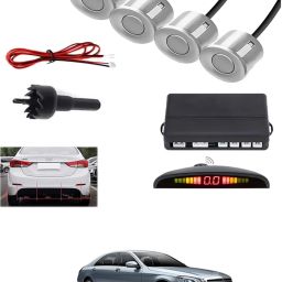 4Silver Parking Sensor With LED Display Increased Safety For Car-230 Universal 4 Silver Reverse Parking Sensor With LED Display For Cars-230 Parking Sensor-image-99