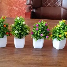 ryme Set Of 4 Small Artificial Plants With Pot Bonsai Wild Artificial Plant with Pot image 5
