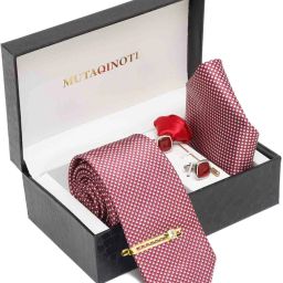 MUTAQINOTI Silk Cufflink & Tie Pin Set-image-79