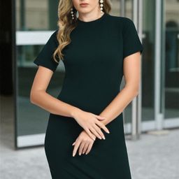 sakshi trader Women Bodycon Green Midi/Calf Length Dress-picture-24