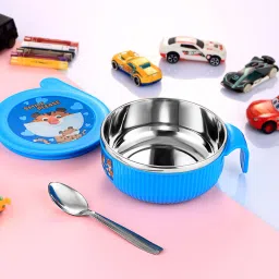Linex Multipurpose Air Tight Baby Feeding Bowl With Free Steel Spoon - Stainless Steel-image-83