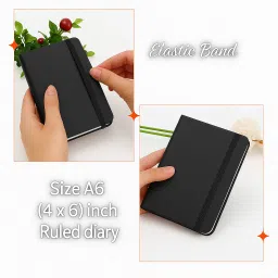 accuprints A6 Hard Bound Diary Size 6 x 4.2 inches Notebook Diary with Elastic Lock A5 Diary Ruled 160 Pages image 5