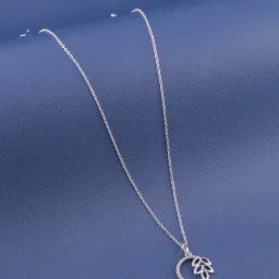Cubic Zirconia, Diamond Silver Plated Silver, Copper Necklace-31